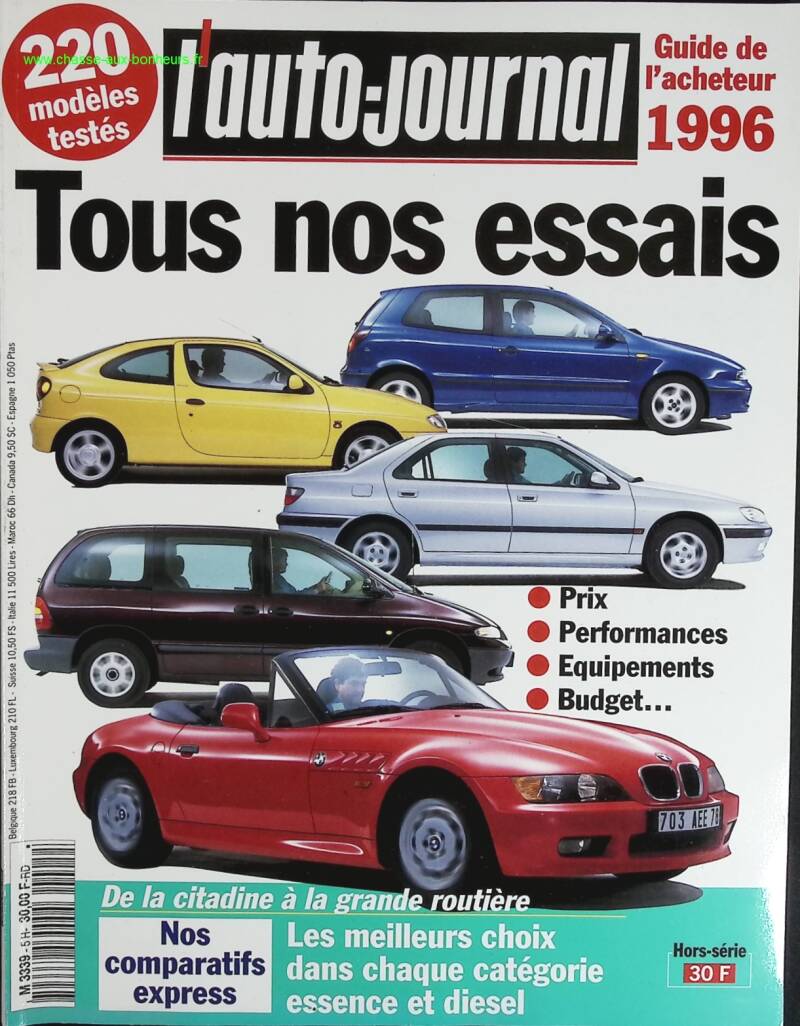 Guide de l'acheteur 1996 tous nos essais - L'auto journal - n° SP - 1996 - revue magazine - voiture