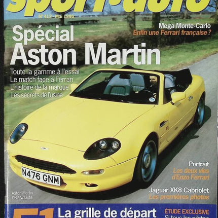 Aston Martin - Sport auto - n° 412 - 1996 - revue magazine - voiture