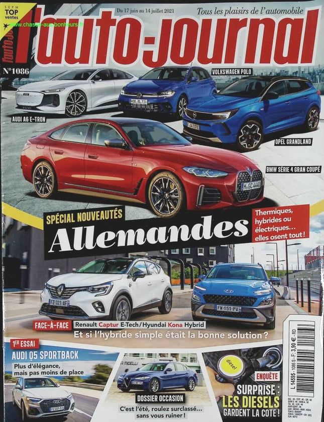 Spécial nouveautés allemandes - L'auto journal - n° 1086 - 2021 - revue magazine - voiture