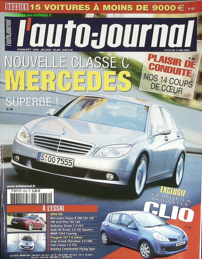 Nouvelle Mercedes Classe C - L'auto journal - n° 672 - 2005 - revue magazine - voiture