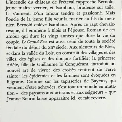 Le Grand Feu - Jeanne Bourin - Livre