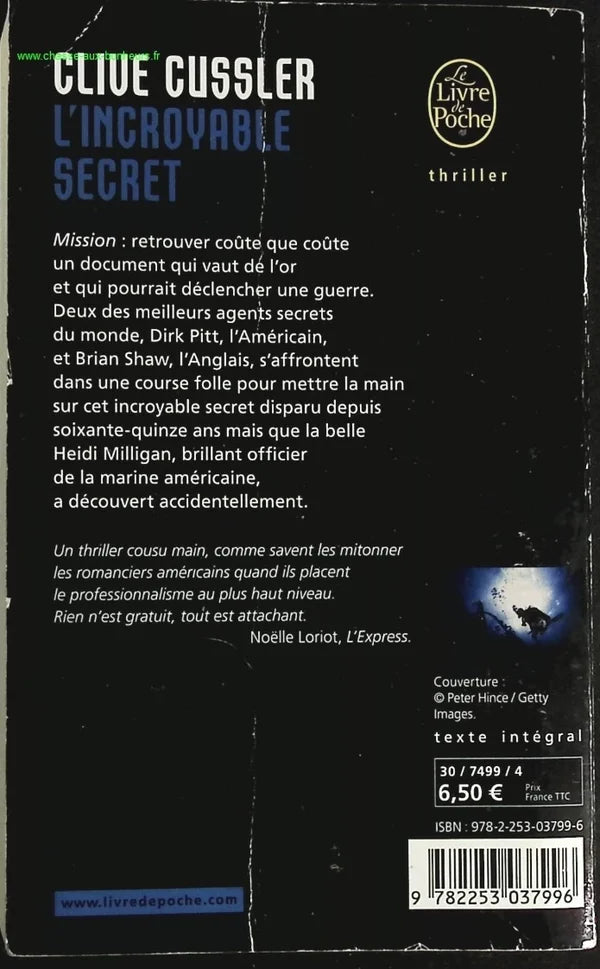 The Incredible Secret - Clive Cussler - book