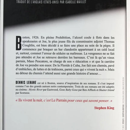 Ils vivent la nuit - Dennis Lehane - Livre