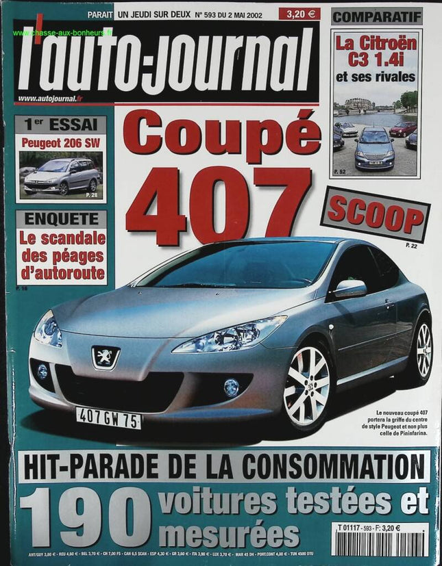 Peugeot 407 Coupé - L'auto Journal - Nr. 593 - 2002 - Zeitschriftenrezension - Auto