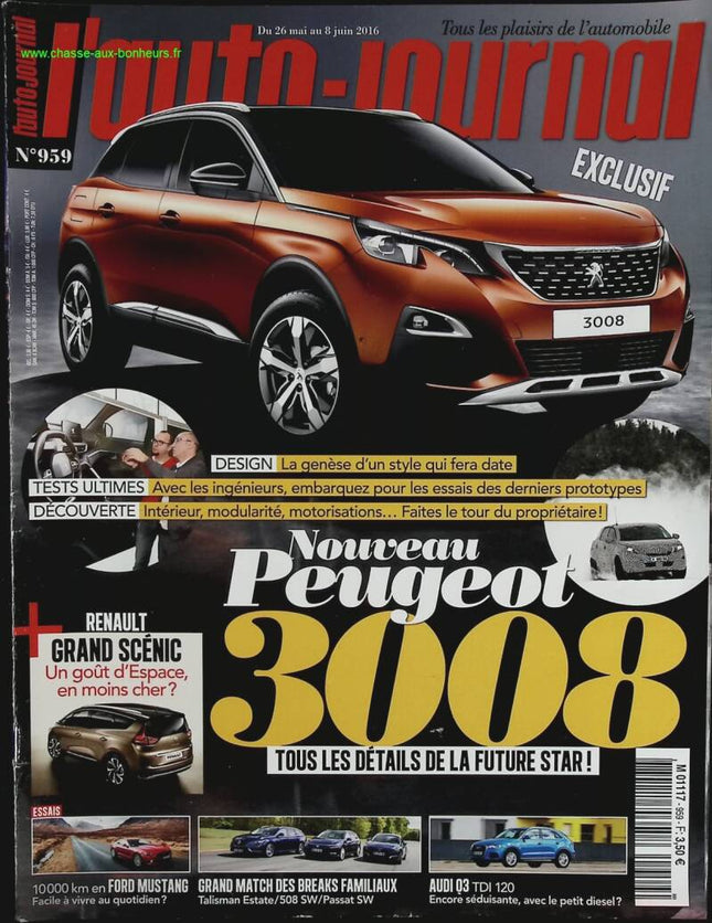 Nouveau Peugeot 3008 - L'auto journal - n° 959 - 2016 - revue magazine - voiture