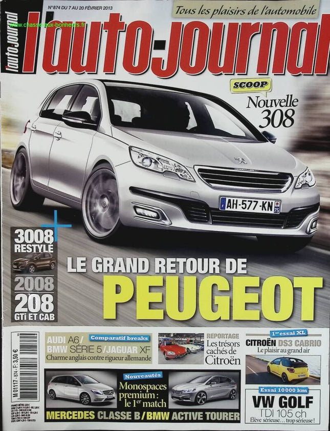 Le grand retour de Peugeot - L'auto journal - n° 874 - 2013 - revue magazine - voiture