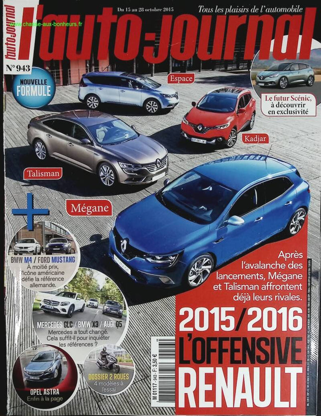L'offensive Renault - L'auto journal - n° 943 - 2015 - revue magazine - voiture