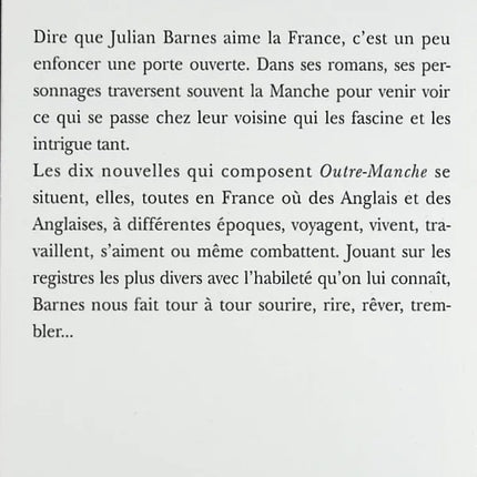 Outre-Manche - Julian Barnes - livre