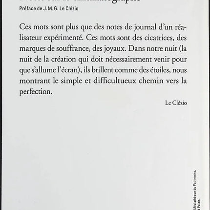 Notes sur le cinématographe - Robert Bresson - livre