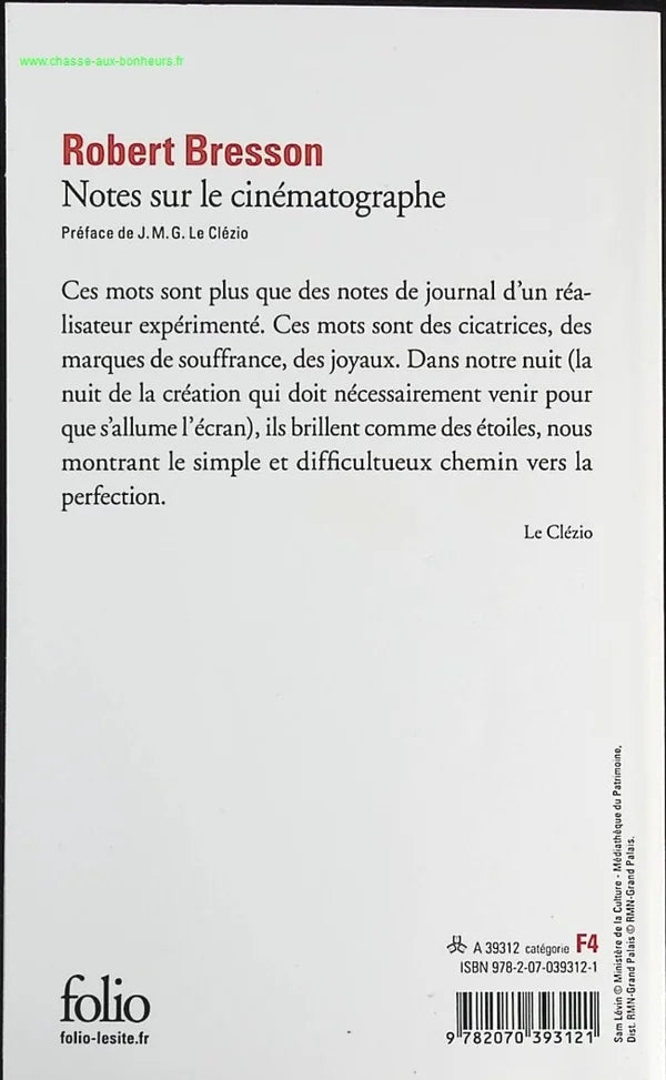 Notes on Cinematography - Robert Bresson - book