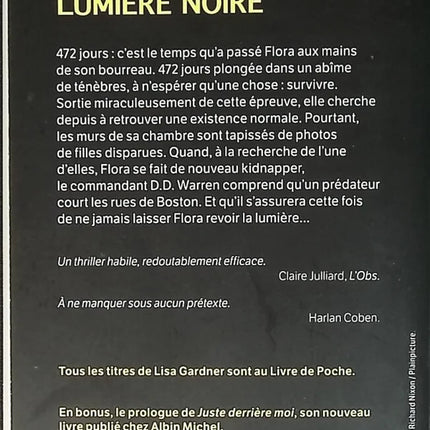 Lumière noire – Lisa Gardner – roman policier thriller suspense enquête criminelle FBI d’occasion - livre