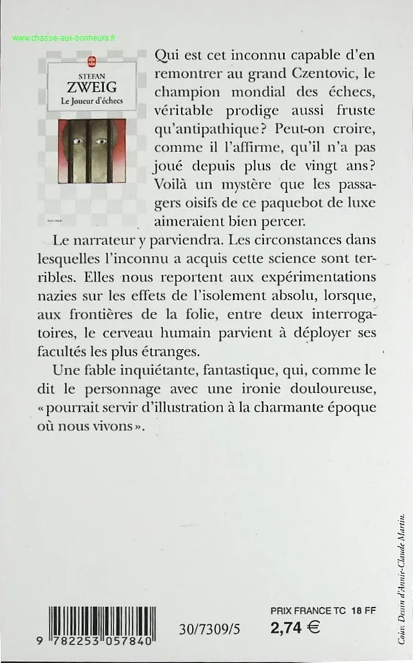 The Chess Player - Stefan Zweig - book