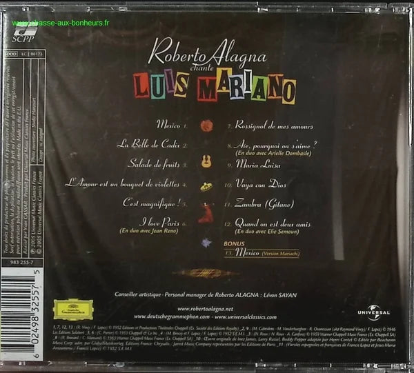 Roberto Alagna sings Luis Mariano - CD
