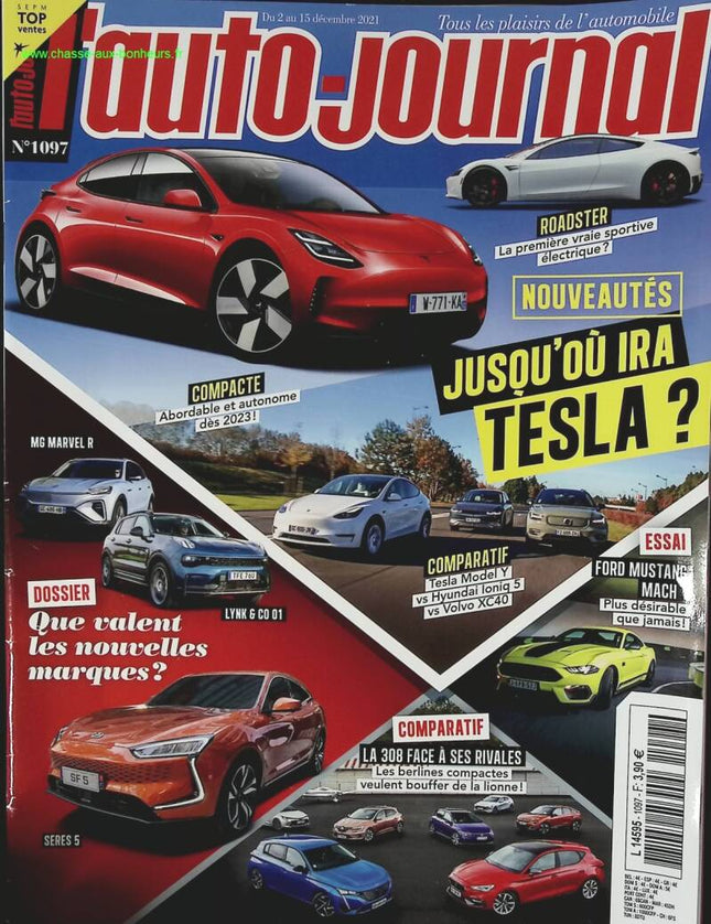 TESLA - L'auto journal - n° 1097 - 2021 - revue magazine - voiture
