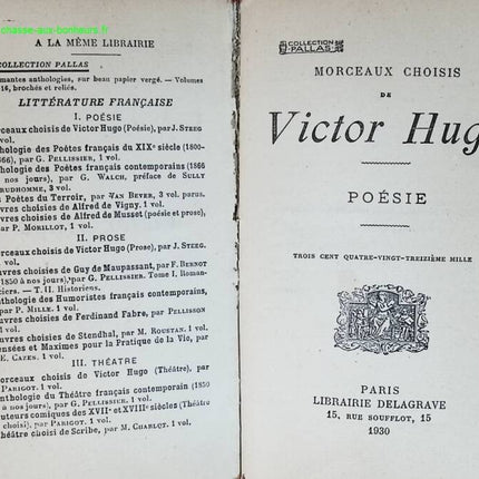 Morceaux choisis - Victor Hugo - livre