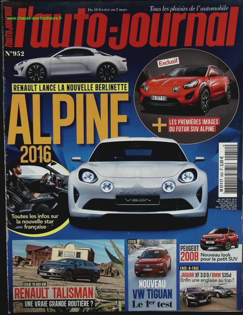 Alpine - L'auto journal - n° 952 - 2016 - magazine review - car