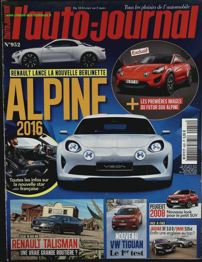 Alpine - L'auto journal - n° 952 - 2016 - revue magazine - voiture