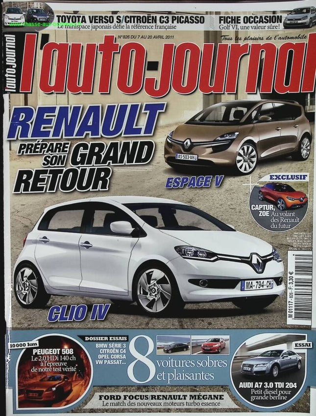 Renault prépare son grand retour - L'auto journal - n° 826 - 2011 - revue magazine - voiture
