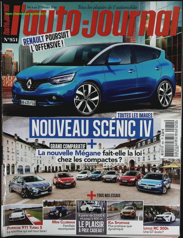 Nouveau Scénic IV - L'auto journal - n° 951 - 2016 - revue magazine - voiture
