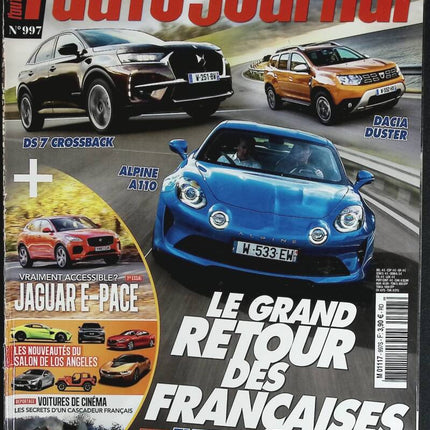 Alpine A110 Dacia Duster DS 7 Crossback - L'auto journal - n° 997 - 2017 - revue magazine - voiture