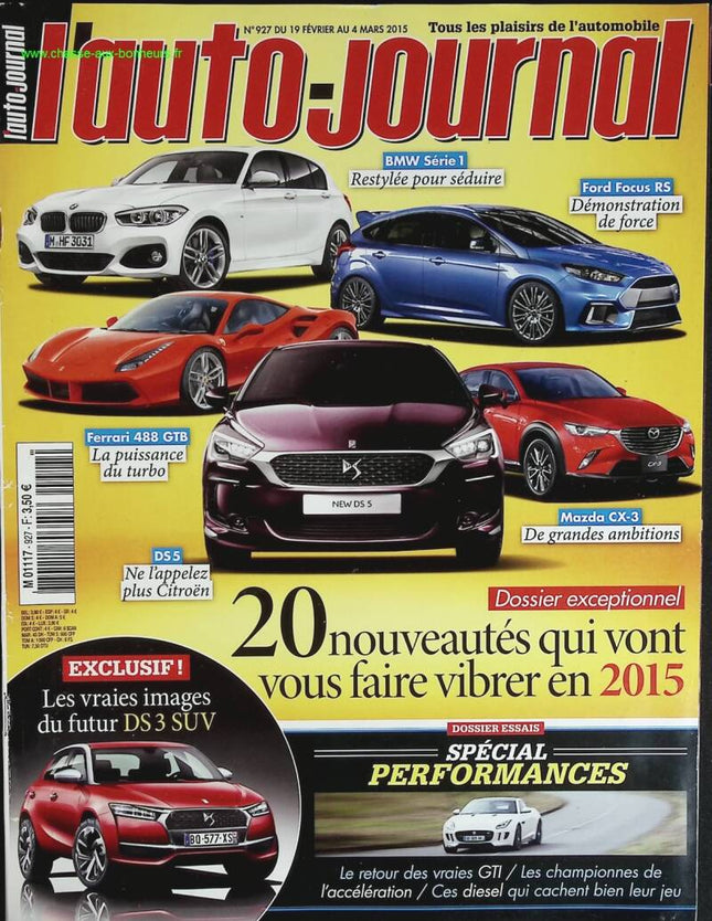20 Nouveautés 2015 - L'auto journal - n° 927 - 2015 - revue magazine - voiture