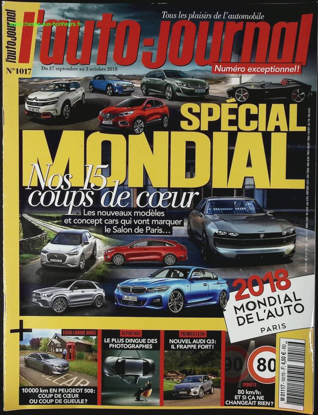 Spécial Mondial - L'auto journal - n° 1017 - 2018 - revue magazine - voiture