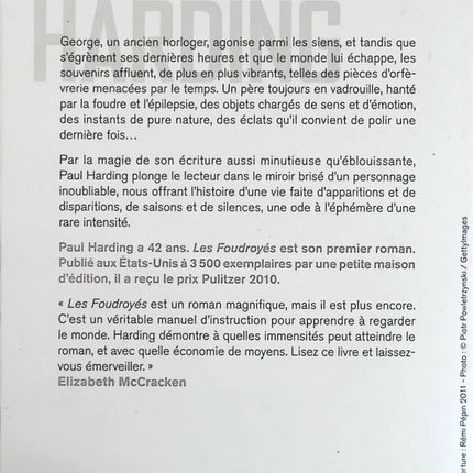 Les Foudroyés - Paul Harding - livre