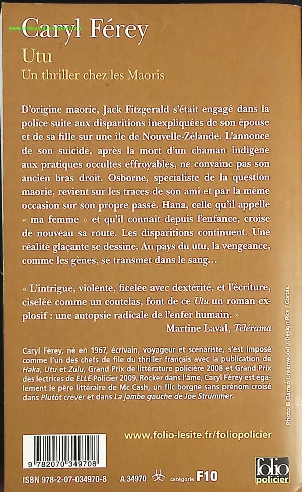 Utu - Caryl Férey - Book