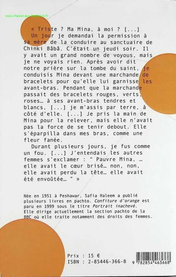 Confiture d'orange - Safia Haleem - livre