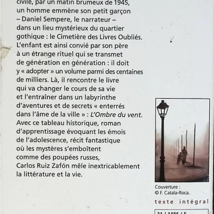 L'ombre du vent - Carlos Ruiz Zafón - livre