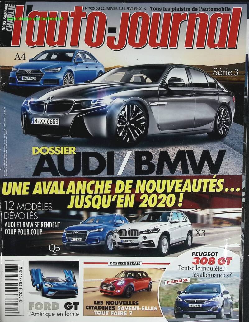 AUDI BMW - L'auto journal - n° 925 - 2015 - magazine review - car