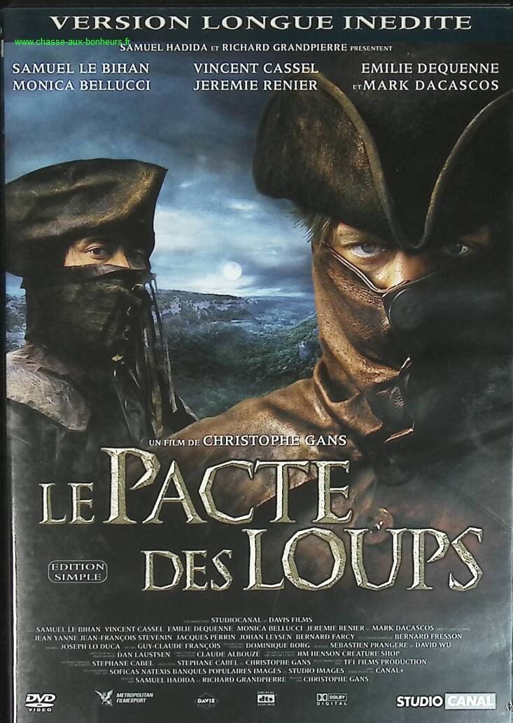 Brotherhood of the Wolf - Samuel Le Bihan - Vincent Cassel, Émilie Dequenne, Monica Bellucci Fantasy DVD - historical