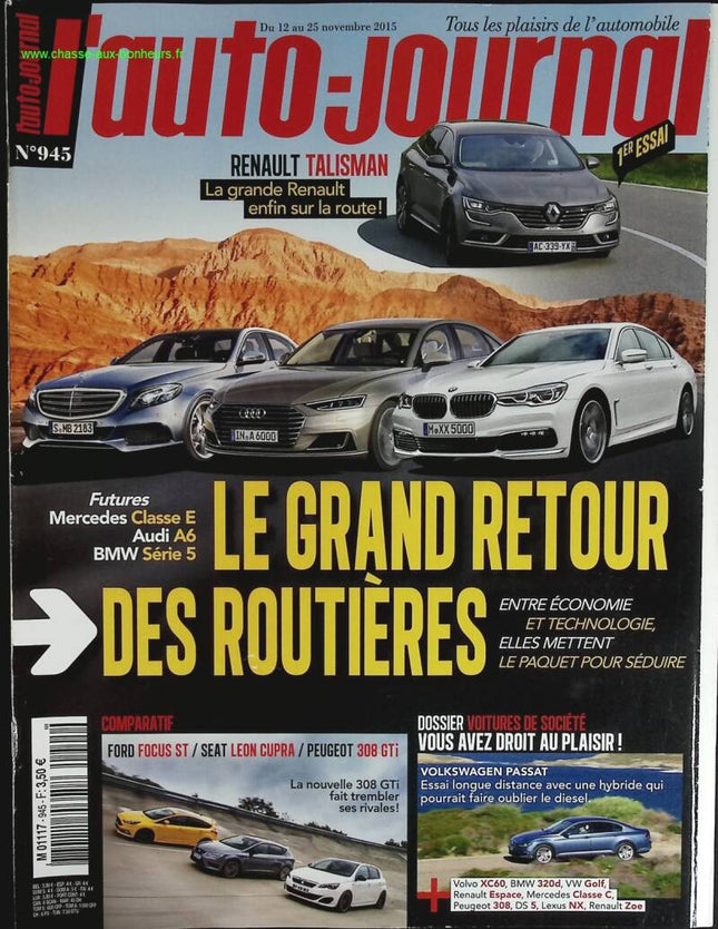 Le grand retour des routières - L'auto journal - n° 945 - 2015 - revue magazine - voiture