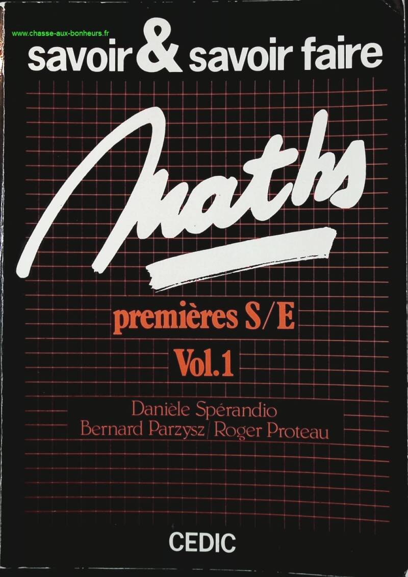 Maths premières s/e vol.1 - collection savoir &amp; faire - Sperandio Daniéle - book