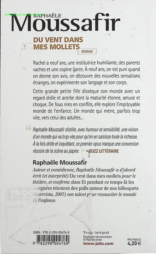 Du vent dans mes mollets - Raphaële Moussafir - livre