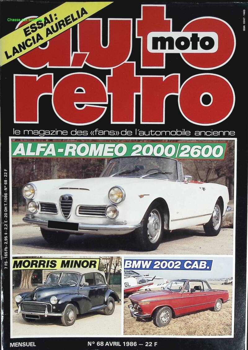 Alfa Romeo 200/2600 Morris Minor BMW 2002 CAB - Retro car and motorcycle - No. 68 - 1986 - magazine review - car