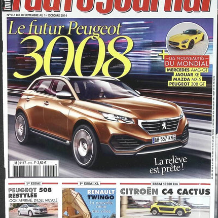 Peugeot 3008 - L'auto journal - Nr. 916 - 2014 - Zeitschriftenbericht - Auto