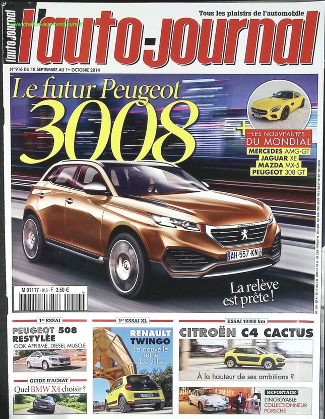 Peugeot 3008 - L'auto journal - n° 916 - 2014 - revue magazine - voiture