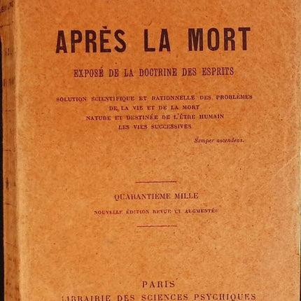 Après la mort - Léon Denis - livre