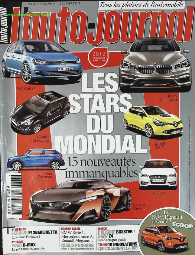 Les stars du mondial - L'auto journal - n° 864 - 2012 - revue magazine - voiture