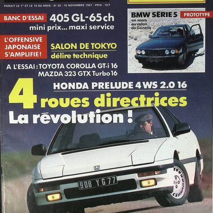 4 roue directrices la révolution - L'auto journal - n° 20 - 1987 - revue magazine - voiture