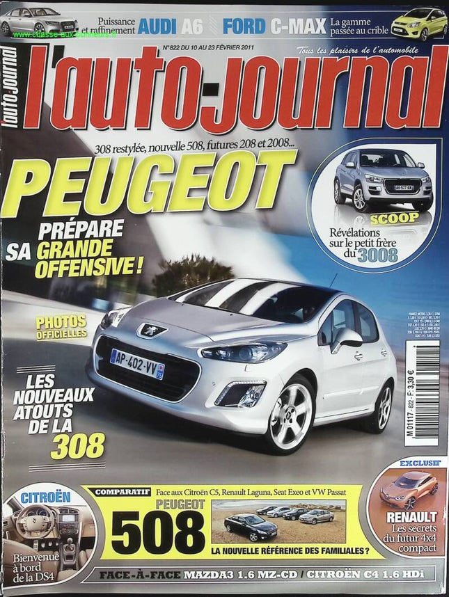 Peugeot prépare sa grande offensive - L'auto journal - n° 822 - 2011 - revue magazine - voiture