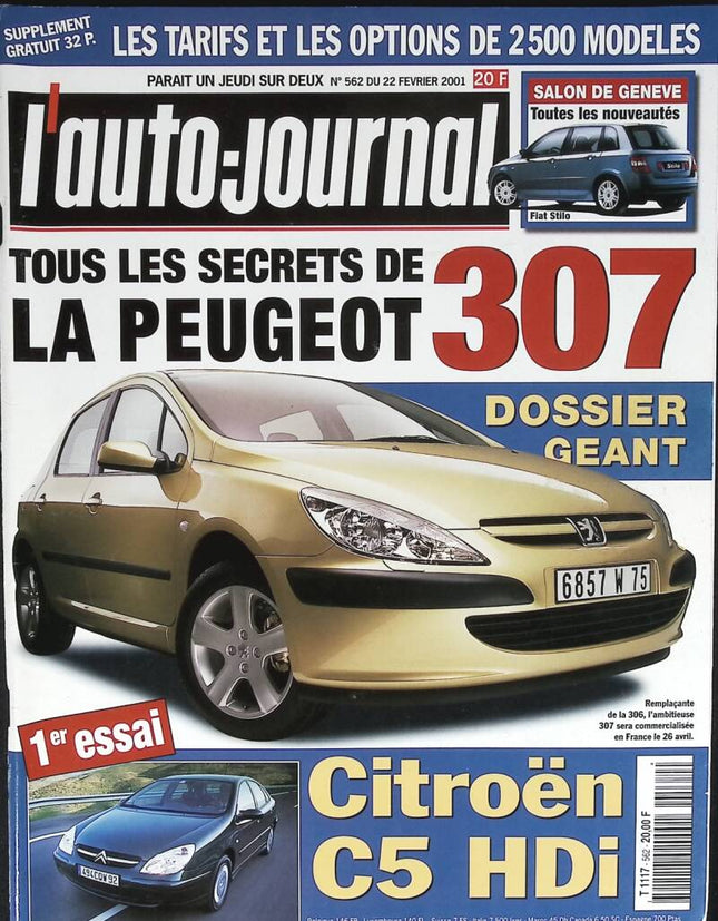 All the secrets of the Peugeot 307 - L'auto journal - n° 562 - 2001 - magazine review - car