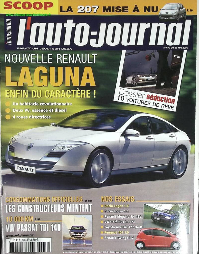 Nouvelle Renault laguna - L'auto journal - n° 673 - 2005 - revue magazine - voiture