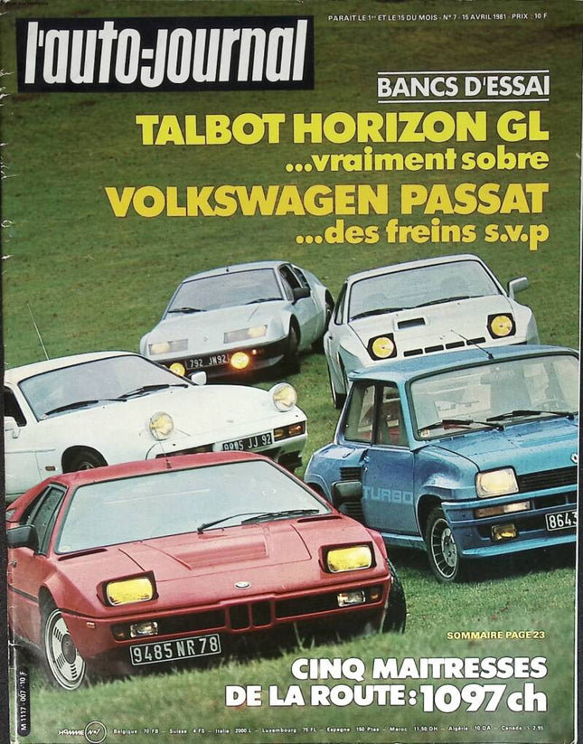 Talbot Horizon GL Passat - L'auto journal - n° 07 - 1981 - magazine review - car