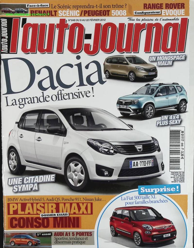 Dacia the big offensive - L'auto journal - n° 848 - 2012 - magazine review - car