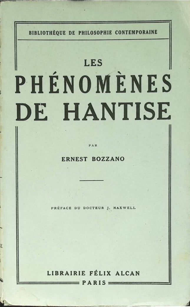 Die Phänomene des Spukens - Ernest Bozzano - 1929 - Buch