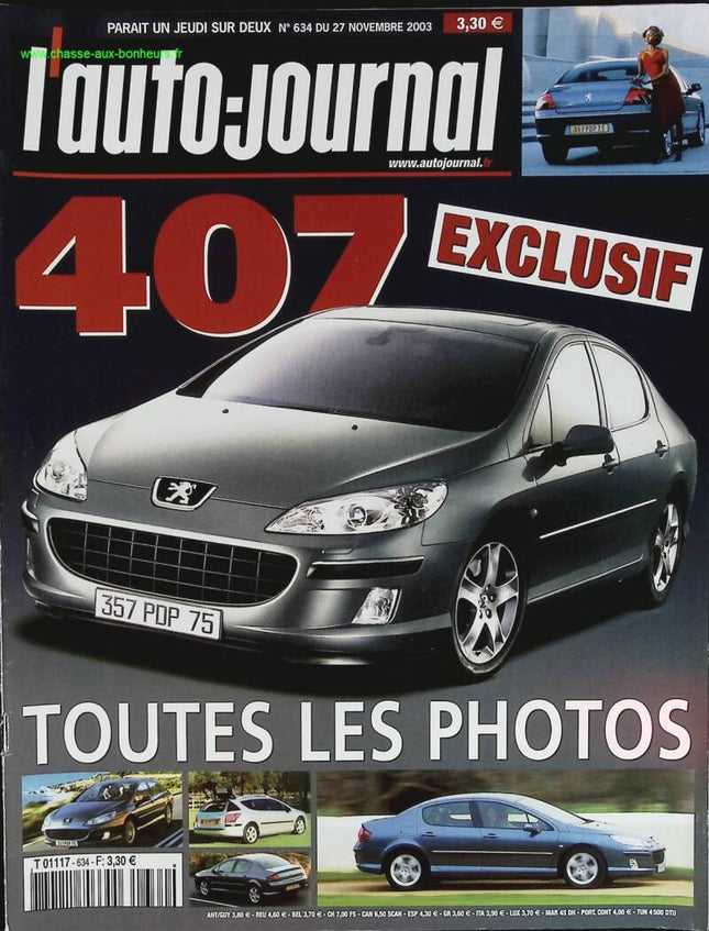 Exclusif Peugeot 407 - L'auto journal - n° 634 - 2003 - revue magazine - voiture