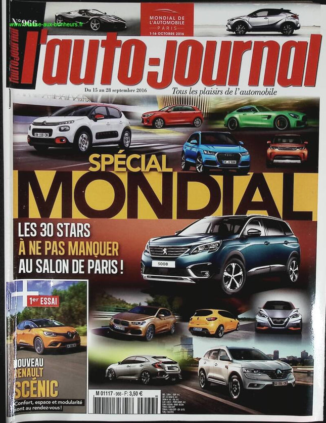 Spécial Mondial - L'auto journal - n° 966 - 2016 - revue magazine - voiture