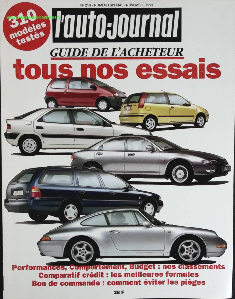 Guide de l'acheteur 1993 tous nos essais - L'auto journal - n° 21H - 1993 - revue magazine - voiture